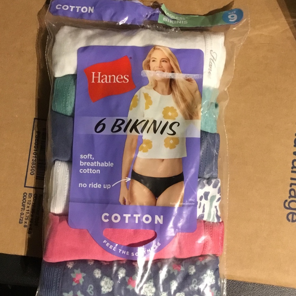 Hanes 6 Pack Cotton Bikinis Soft Breathable No Ride Up